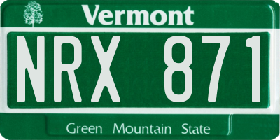 VT license plate NRX871