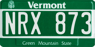 VT license plate NRX873