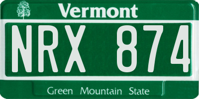 VT license plate NRX874