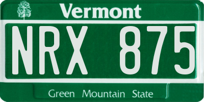 VT license plate NRX875