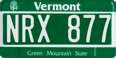 VT license plate NRX877