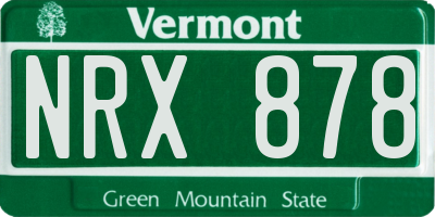 VT license plate NRX878