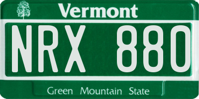 VT license plate NRX880