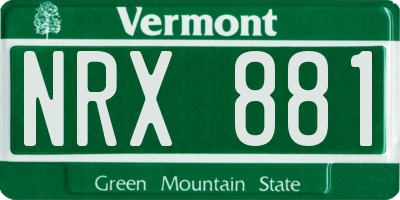 VT license plate NRX881