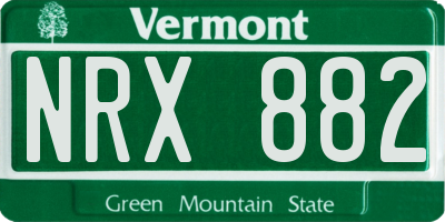 VT license plate NRX882