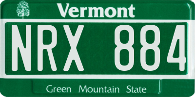VT license plate NRX884