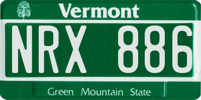 VT license plate NRX886