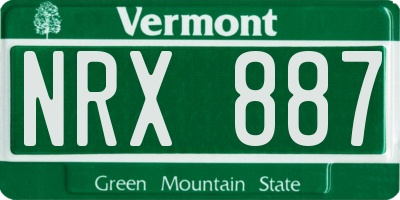 VT license plate NRX887