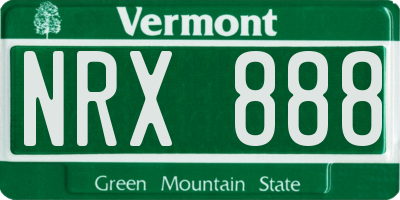 VT license plate NRX888