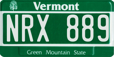 VT license plate NRX889