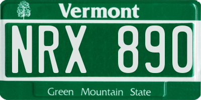 VT license plate NRX890