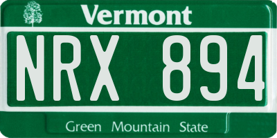 VT license plate NRX894