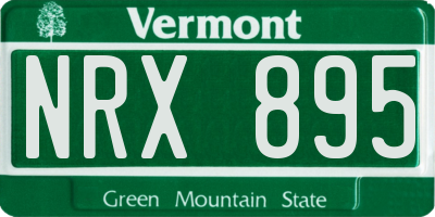 VT license plate NRX895