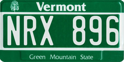 VT license plate NRX896