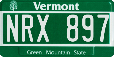 VT license plate NRX897