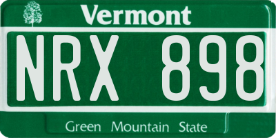 VT license plate NRX898