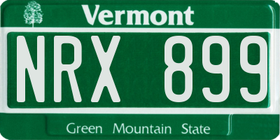 VT license plate NRX899