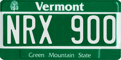 VT license plate NRX900
