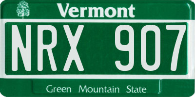 VT license plate NRX907