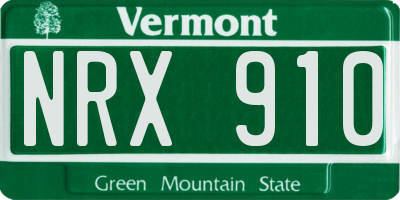 VT license plate NRX910