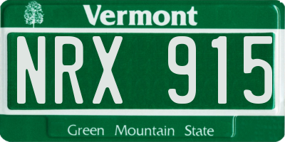 VT license plate NRX915