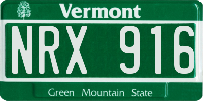 VT license plate NRX916