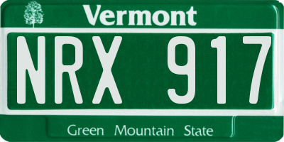 VT license plate NRX917