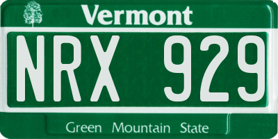 VT license plate NRX929