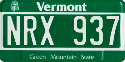VT license plate NRX937