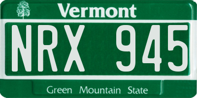 VT license plate NRX945