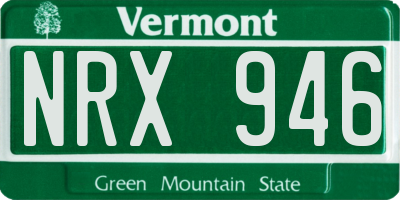 VT license plate NRX946