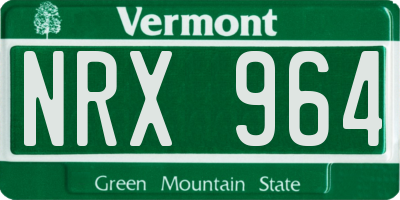 VT license plate NRX964