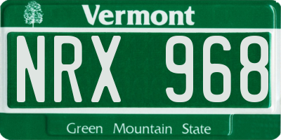 VT license plate NRX968