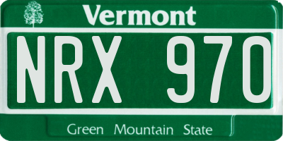 VT license plate NRX970