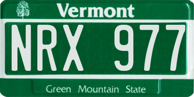 VT license plate NRX977