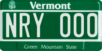 VT license plate NRY000