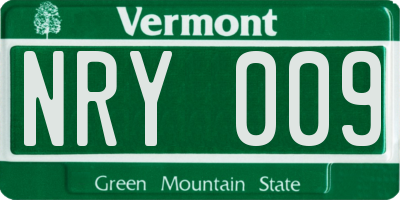 VT license plate NRY009