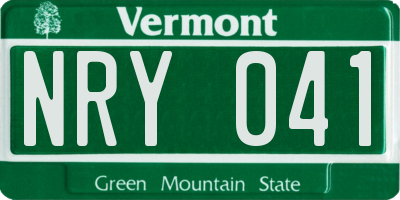VT license plate NRY041