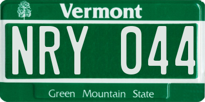VT license plate NRY044