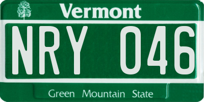 VT license plate NRY046