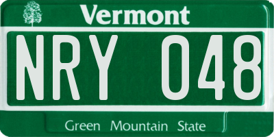 VT license plate NRY048