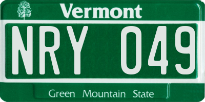 VT license plate NRY049