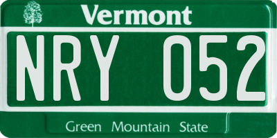 VT license plate NRY052