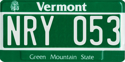 VT license plate NRY053