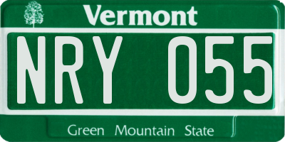 VT license plate NRY055