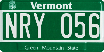 VT license plate NRY056