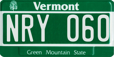 VT license plate NRY060
