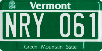 VT license plate NRY061
