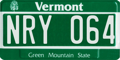 VT license plate NRY064