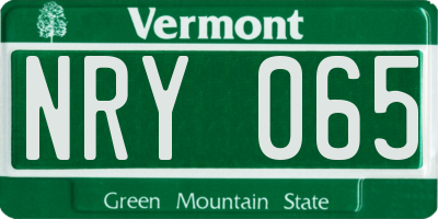 VT license plate NRY065